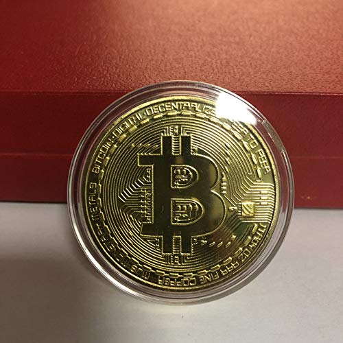 Gold Bitcoin Coin 2-Pack with Keychain Souvenir Gift