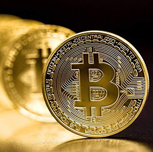 Gold Bitcoin Coin 2-Pack with Keychain Souvenir Gift