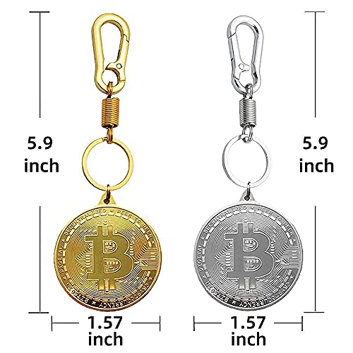 Bitcoin Coin Keychain Set - Gold and Silver