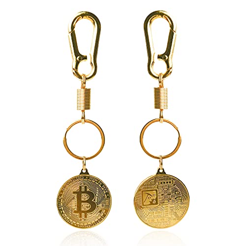 Bitcoin Coin Keychain Set - Gold and Silver