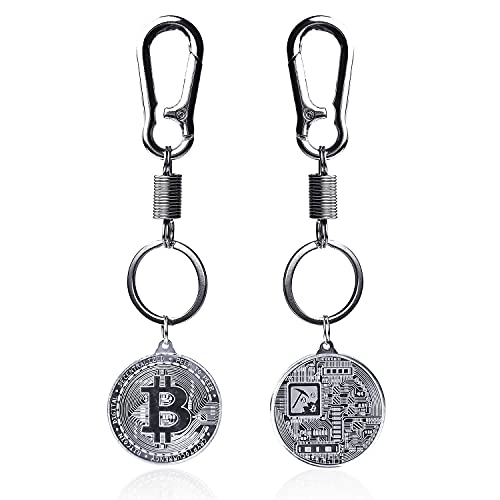 Bitcoin Coin Keychain Set - Gold and Silver