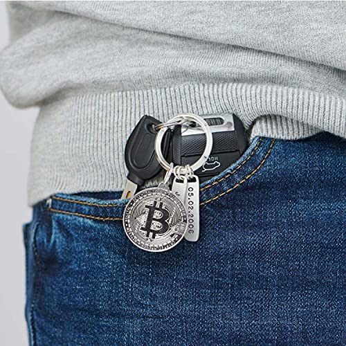 Bitcoin Coin Keychain Set - Gold and Silver