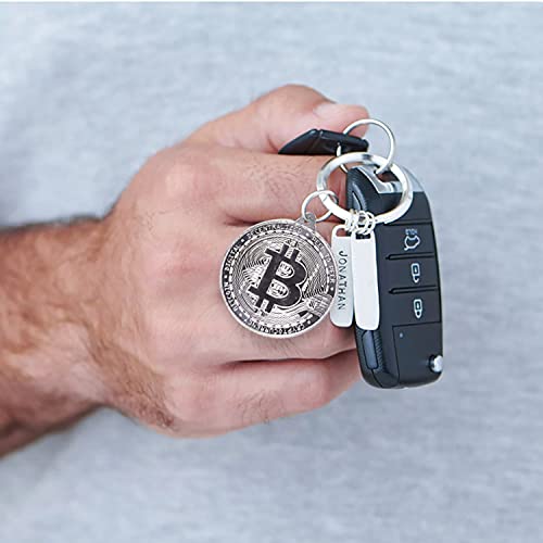 Bitcoin Coin Keychain Set - Gold and Silver