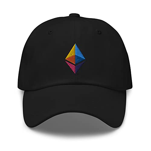 Ethereum Embroidered Flexfit Dad Cap Black - One Size