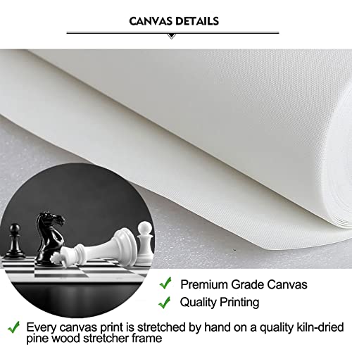 Modern Black & White Chessboard Canvas Wall Art Print