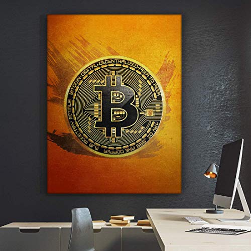 Bitcoin Motivational Canvas Print for Crypto Traders (18"x12")