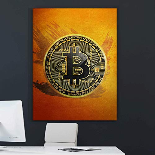 Bitcoin Motivational Canvas Print for Crypto Traders (18"x12")
