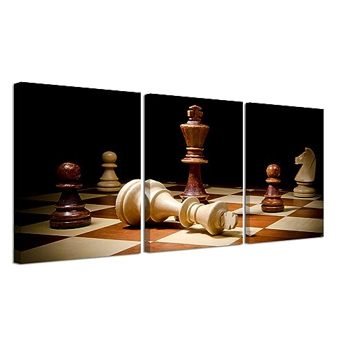 Retro Chess Checkmate Canvas Wall Art Decor King Win