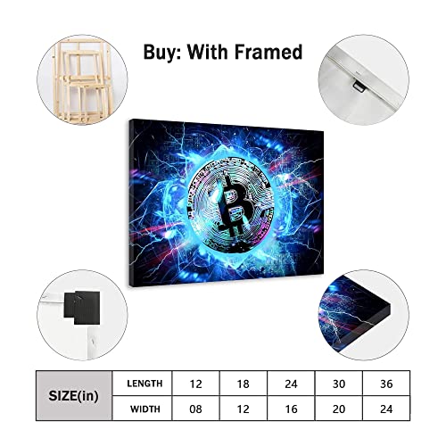 Bitcoin Canvas Wall Art for Home Decor 08x12inch