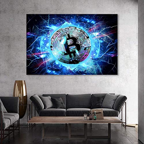 Bitcoin Canvas Wall Art for Home Decor 08x12inch