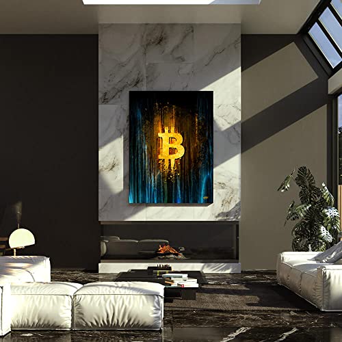 Inspirational Bitcoin Crypto Canvas Wall Decor, Motivational Office Art