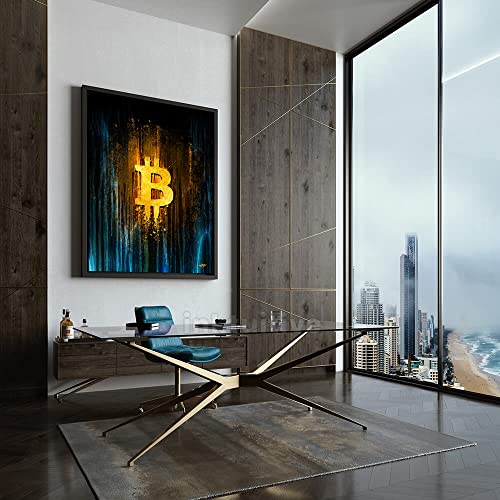 Inspirational Bitcoin Crypto Canvas Wall Decor, Motivational Office Art