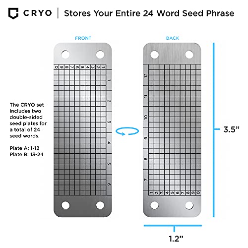 Crypto Seed Storage Wallet: Stainless Steel, up to 24 Words