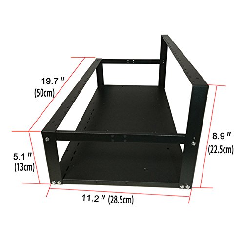 Mining Rig Frame for 6 GPU, Black, Small