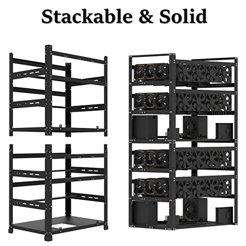 12GPU Stackable Mining Rig Frame for Crypto Miners
