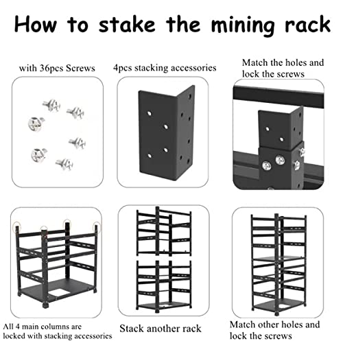 12GPU Stackable Mining Rig Frame for Crypto Miners