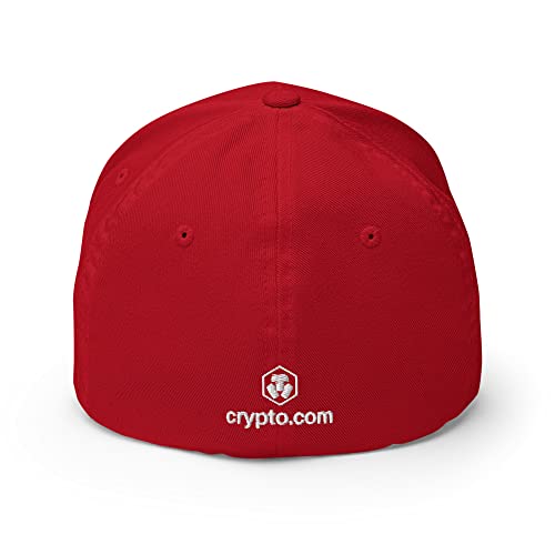 Red CRO Cryptocurrency Flex Fit Hat with Embroidery
