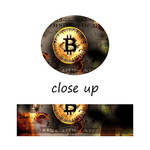 Motivational Bitcoin and Dollars Office Wall Art 40"Wx20"H