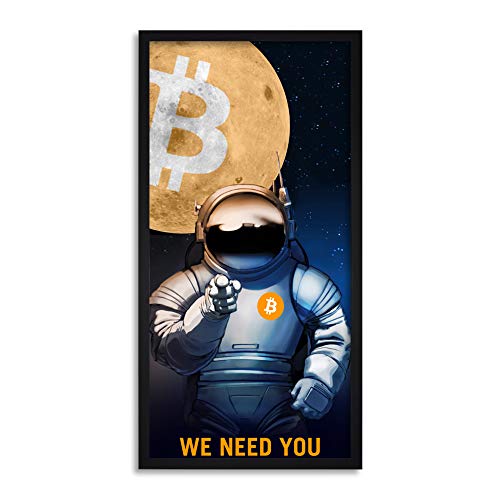 Bitcoin Recruitment Crypto Moon Astronaut Wall Art Print