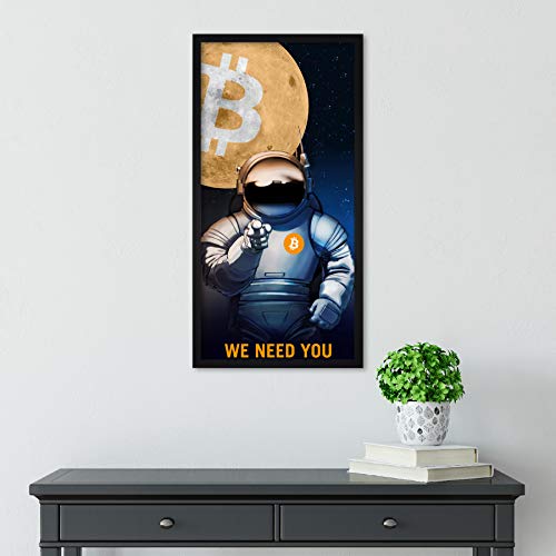 Bitcoin Recruitment Crypto Moon Astronaut Wall Art Print