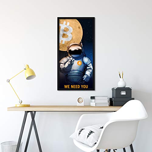 Bitcoin Recruitment Crypto Moon Astronaut Wall Art Print