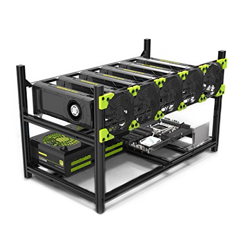 6 GPU Mining Case Rig: Aluminum Stackable Open Air
