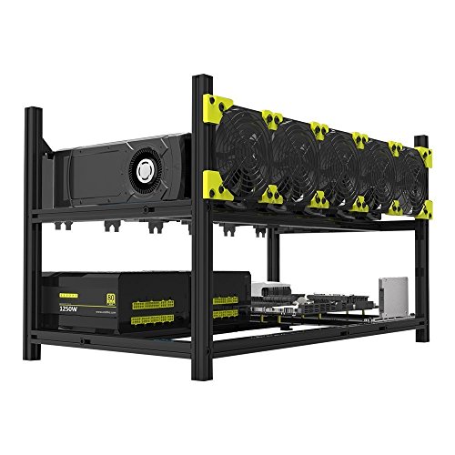6 GPU Mining Case Rig: Aluminum Stackable Open Air