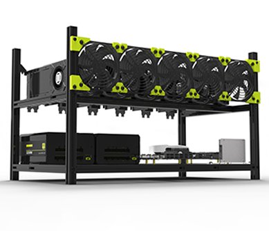 6 GPU Mining Case Rig: Aluminum Stackable Open Air