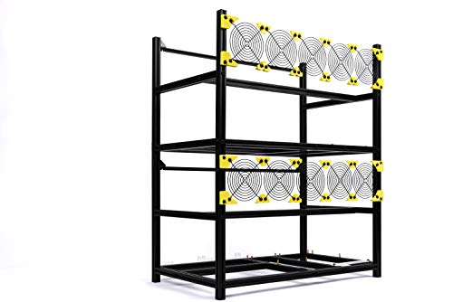 6 GPU Mining Case Rig: Aluminum Stackable Open Air