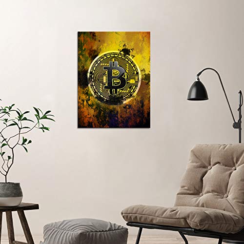 Bitcoin Motivational Canvas Wall Art for Home Office