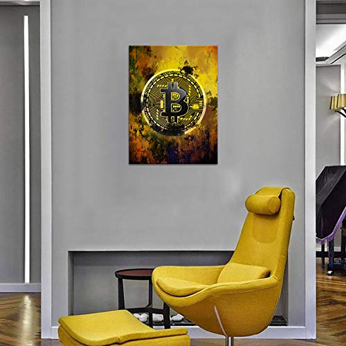 Bitcoin Motivational Canvas Wall Art for Home Office