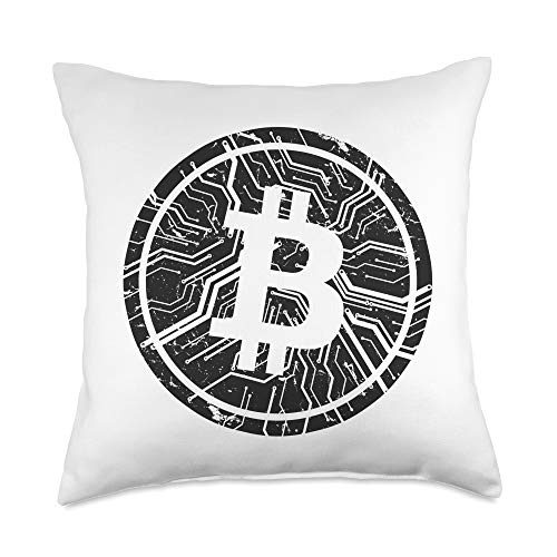 Bitcoin & Crypto Currency Logo Throw Pillow, 18x18