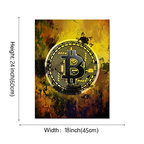 Bitcoin Motivational Canvas Wall Art for Home Office