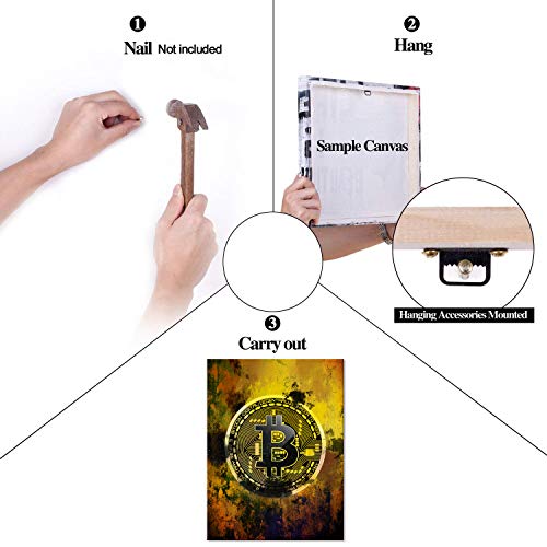 Bitcoin Motivational Canvas Wall Art for Home Office
