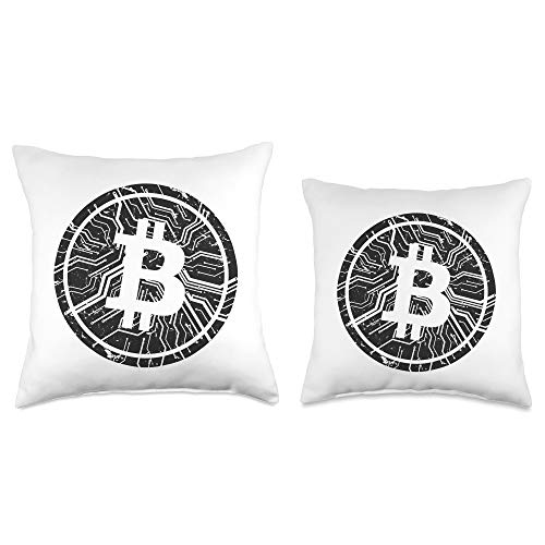 Bitcoin & Crypto Currency Logo Throw Pillow, 18x18