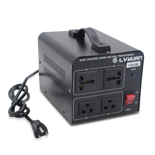 1000 Watt Voltage Transformer Step Up/Down Converter 2 US Outlets