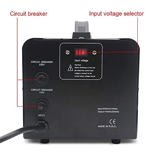 1000 Watt Voltage Transformer Step Up/Down Converter 2 US Outlets