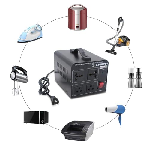 1000 Watt Voltage Transformer Step Up/Down Converter 2 US Outlets