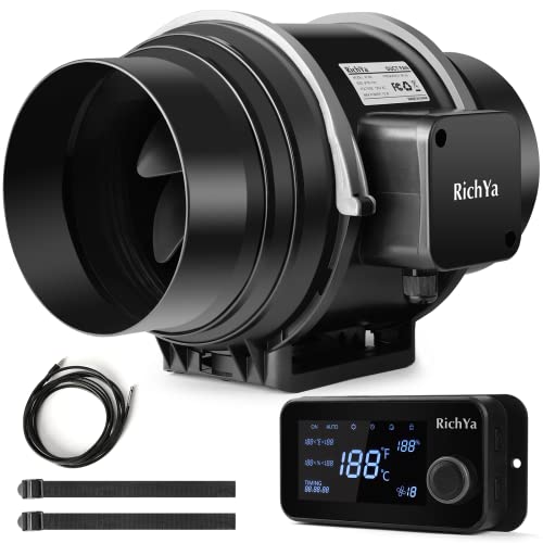 6" Inline Duct Fan with Temperature & Humidity Control