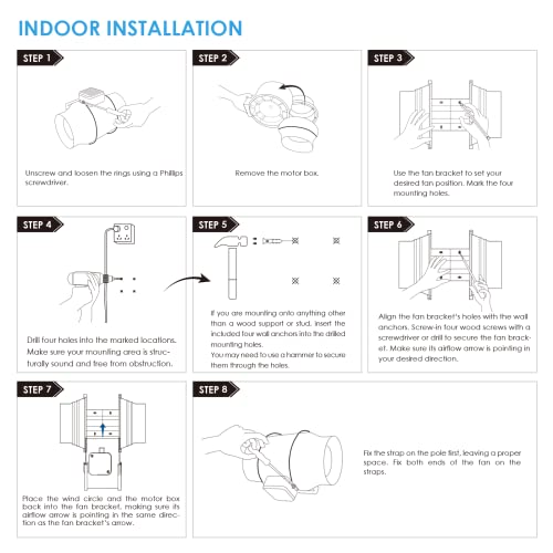 6" Inline Duct Fan with Temperature & Humidity Control