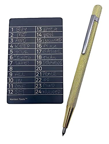 Cryptocurrency Seed Storage Kit with Engraver Pen