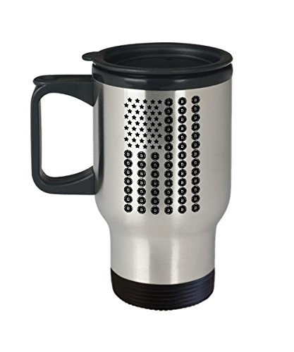 Bitcoin Flag Travel Mug - Unique Cryptocurrency Gift