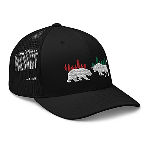 Day Trader Embroidered Trucker Hat - Black Color