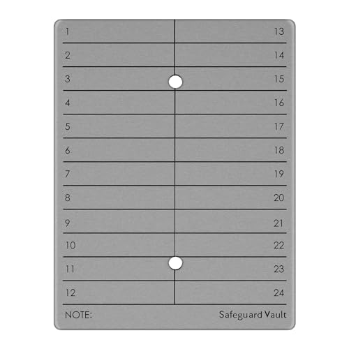 Fireproof Stainless Steel Crypto Wallet Seed Phrase Storage Plate