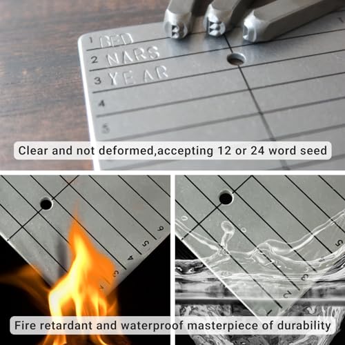 Fireproof Stainless Steel Crypto Wallet Seed Phrase Storage Plate