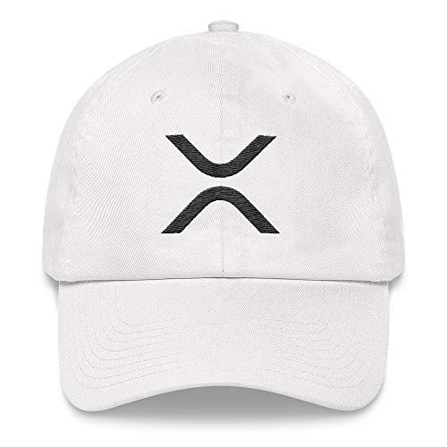 XRP Logo Dad Hat, Cryptocurrency Baseball Cap, White