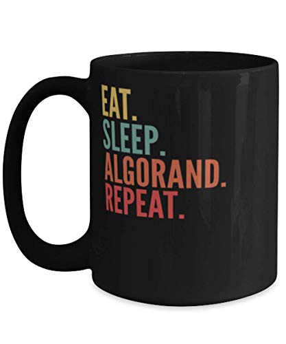 Algorand Crypto Eat Sleep Repeat Mug 15oz Black
