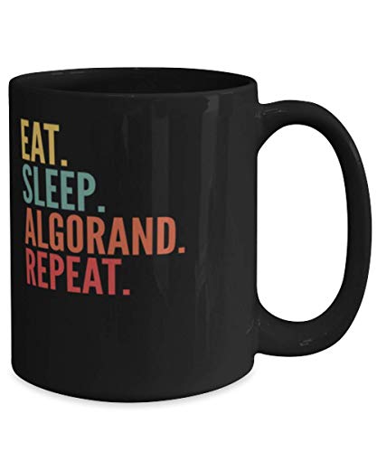 Algorand Crypto Eat Sleep Repeat Mug 15oz Black