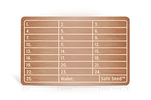 [Copper Edition] Crypto Wallet Stamp Plate: Hardware Recovery - Bitcoin Ethereum BNB Cardano Solana Shell