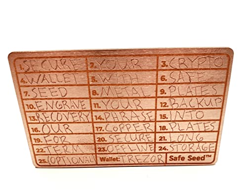 [Copper Edition] Crypto Wallet Stamp Plate: Hardware Recovery - Bitcoin Ethereum BNB Cardano Solana Shell